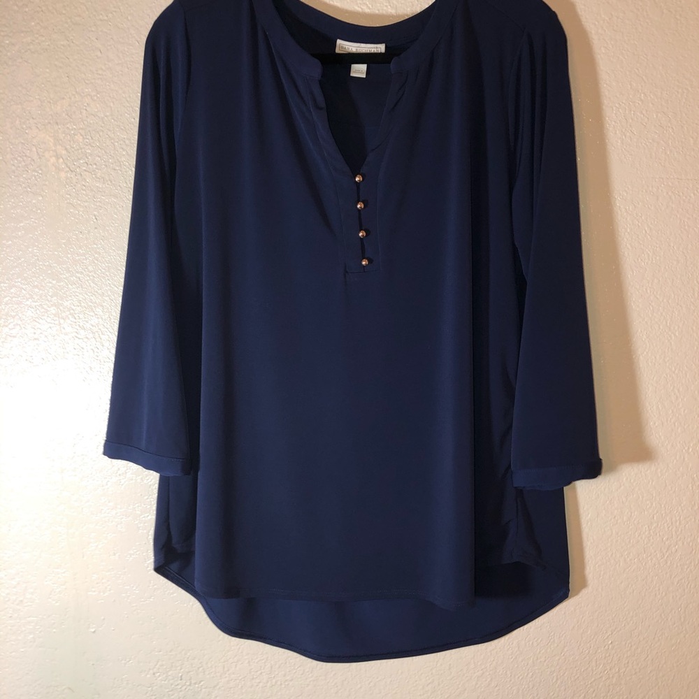 Dana Bachman Blouse V-Neck Size XL
